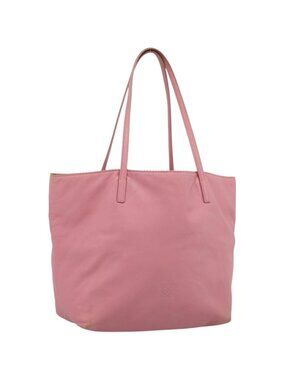 LOEWE Tote Bag Leather Pink Silver